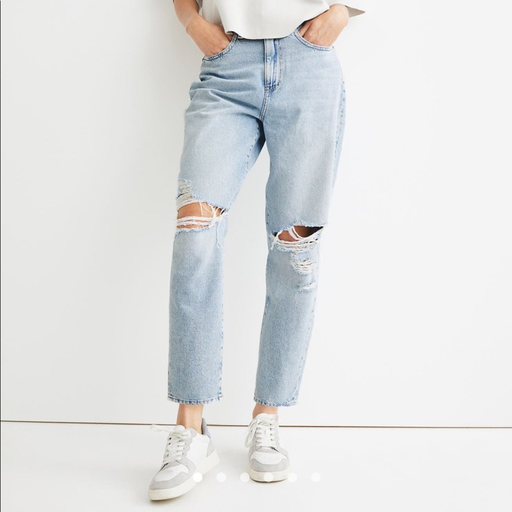 H&M high waisted ripped jeans
